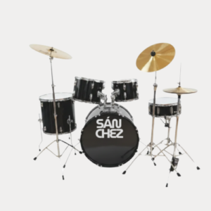 Batería Acústica Sánchez de 5 Piezas - Bombo 22" (Negro)